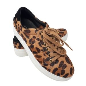 J/SLIDES NYC Asher Leopard Pony Sneakers NEW